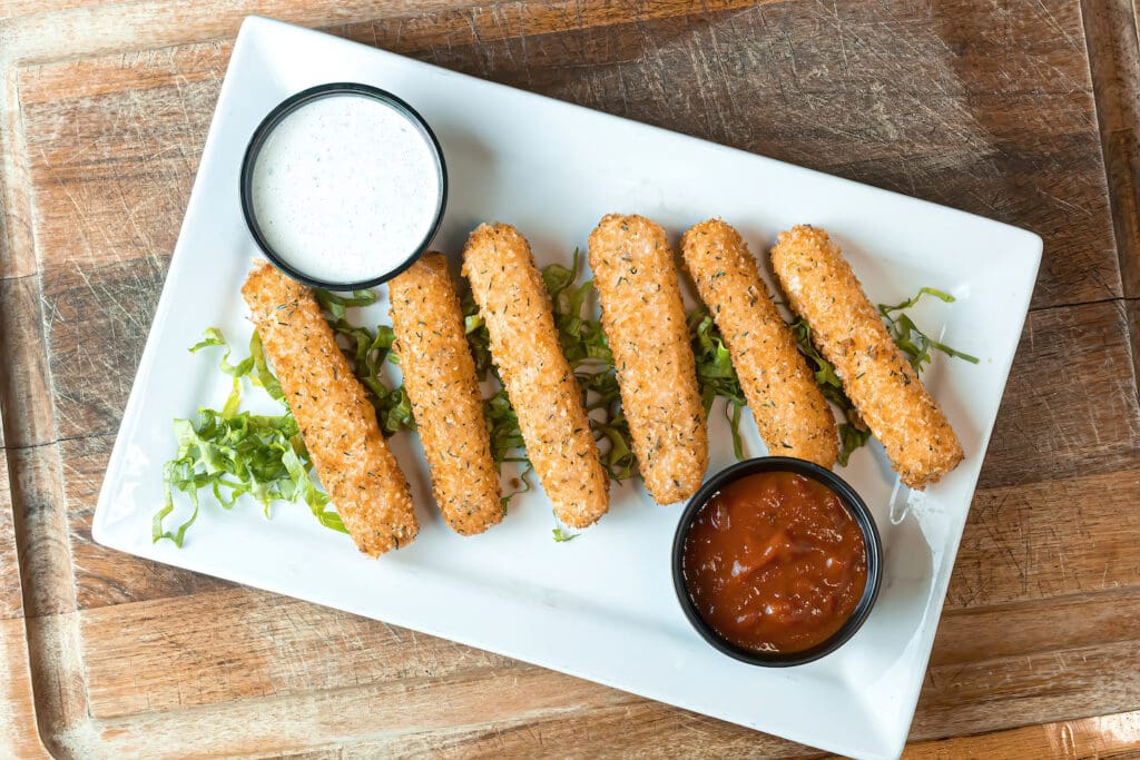 House-made cheese sticks with marinara and ranch